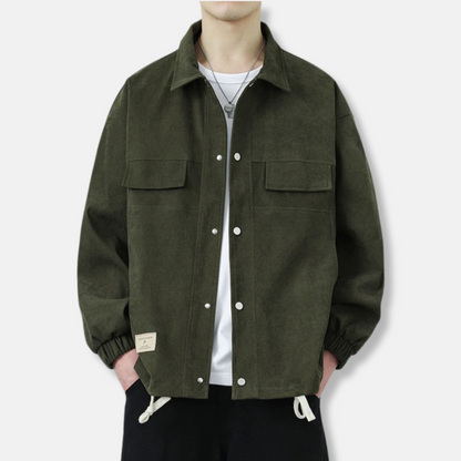 Homme Veste - Tissu Tissé - Coupe décontractée - Col pointu - Poignets élastiqués