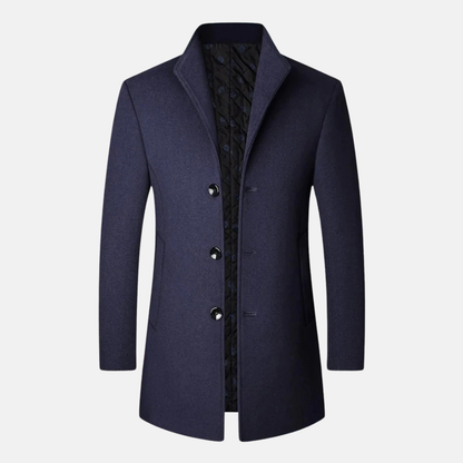 Thomas En Laine Manteau Ajusté Long | Intérieur Matelassé Manteau