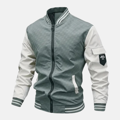 Blouson bombers homme – Coupe standard – Tissu respirant – Fermeture zippée – Poche manche