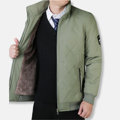 Veste matelassée homme – Coupe régulière – Col montant – Fermeture zippée – Poignets côtelés