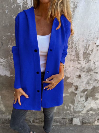 Luxueux cardigan en tricot à capuche long et chaud pour femme