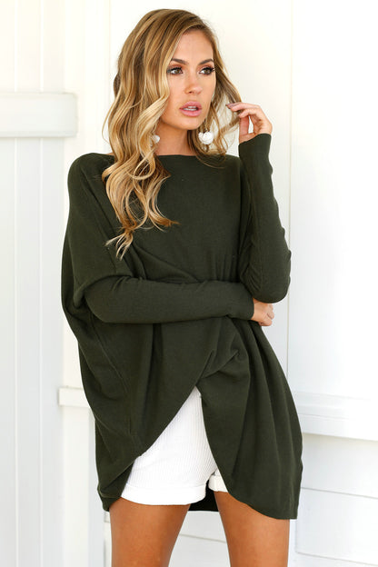 Pull femme – Coupe oversize – Manches longues, style décontracté