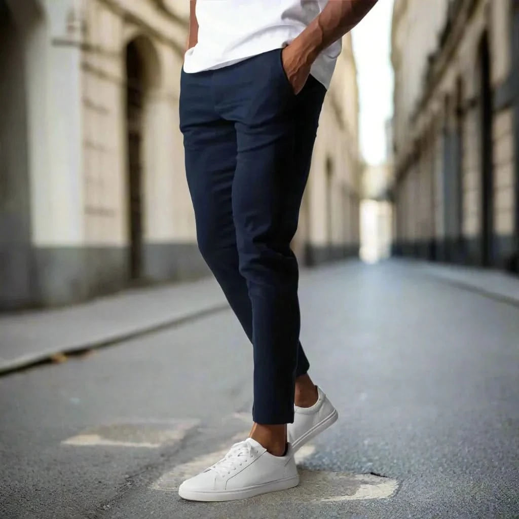 Pantalon chino de haute qualité, flexible et sur mesure pour homme