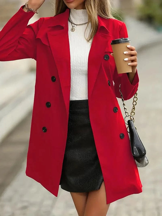 Trench-coat Scarlet Charm - Élégant, dynamique et léger pour femme