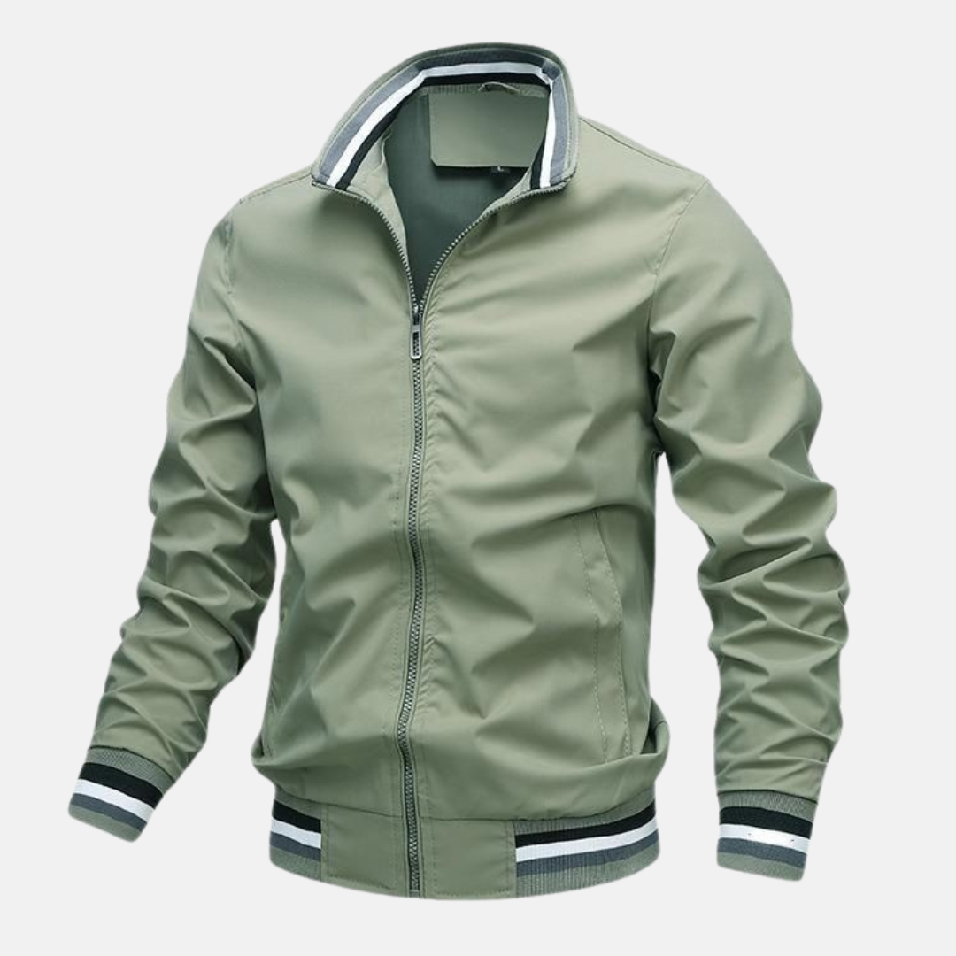 Veste homme – Coupe régulière – Tissu léger respirant – Col montant zippé