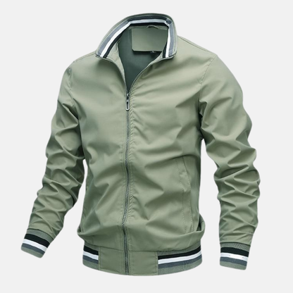 Veste homme – Coupe régulière – Tissu léger respirant – Col montant zippé