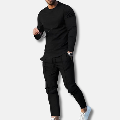 Homme Ensemble Deux Pièces - Tissu Extensible - Coupe Slim - Col Rond