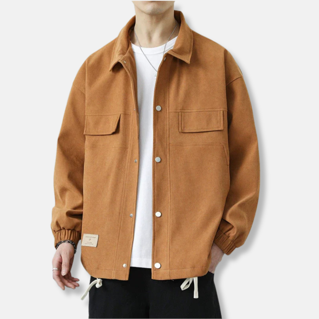 Homme Veste - Tissu Tissé - Coupe décontractée - Col pointu - Poignets élastiqués