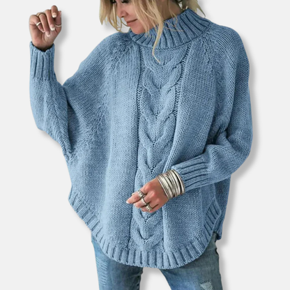 Amélie Pull Oversize | Col Roulé Manches Chauve-Souris Pull