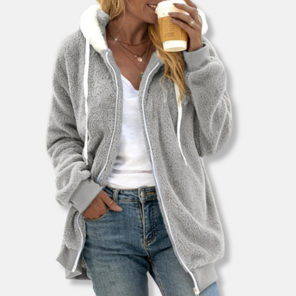 Femme Veste À Capuche - Sherpa Doux - Manches Longues - Coupe Décontractée