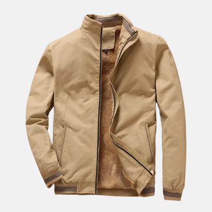 Veste pilote homme – Coupe casual – Doublure polaire – Fermeture zippée – Ourlets côtelés