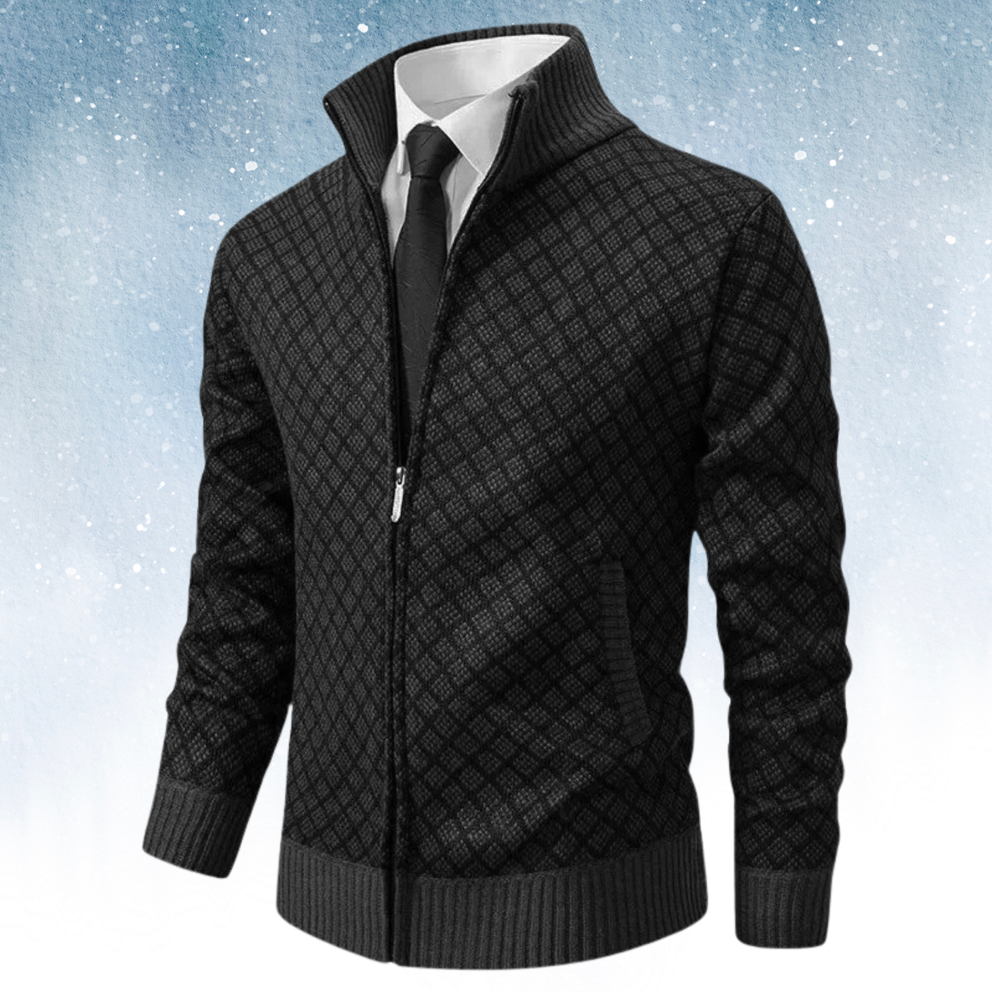 Cardigan en tricot jacquard chic, polyvalent et doux pour homme