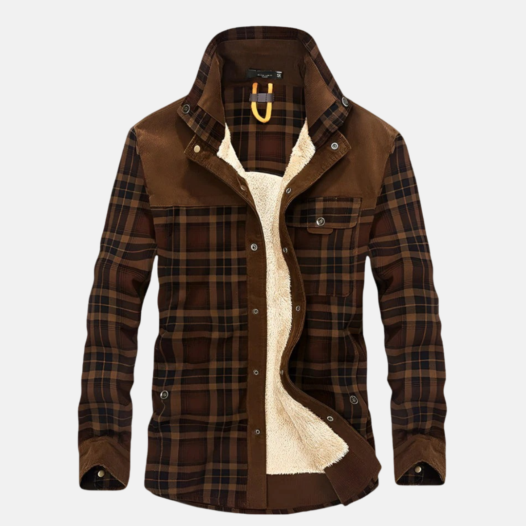 Veste-chemise homme – Coupe décontractée – Doublure polaire – Fermeture à pressions