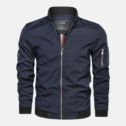 Oscar Blouson Droit | Col Côtelé Zippé Blouson Homme