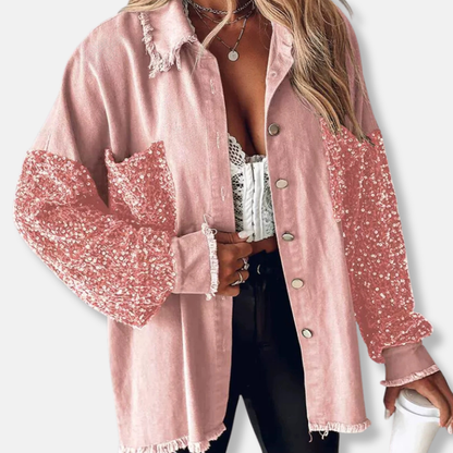 Femme Veste - Velours Côtelé - Coupe Oversize - Manches Longues - Imprimé Zèbre