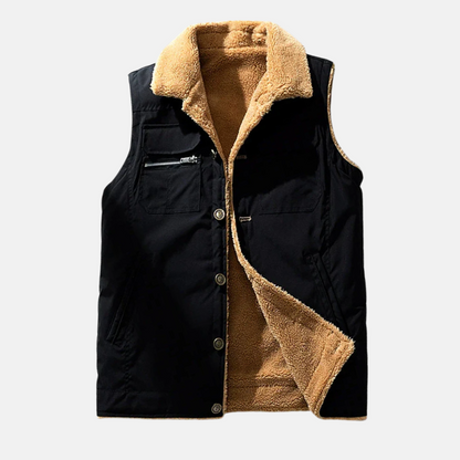 Homme Veste Sans Manches - Tissu Tissé - Coupe Structurée - Col Classique - Longueur Hanche