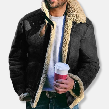 Théo En Cuir Veste Shearling | Résistante Veste Homme