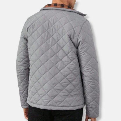 Homme Veste - Tissu Tissé - Coupe Régulière - Col Montant - Motif Losanges