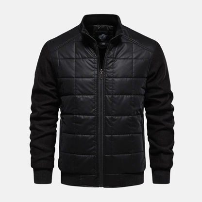 Homme Veste - Tissu Tissé Matelassé - Coupe Slim - Col Montant