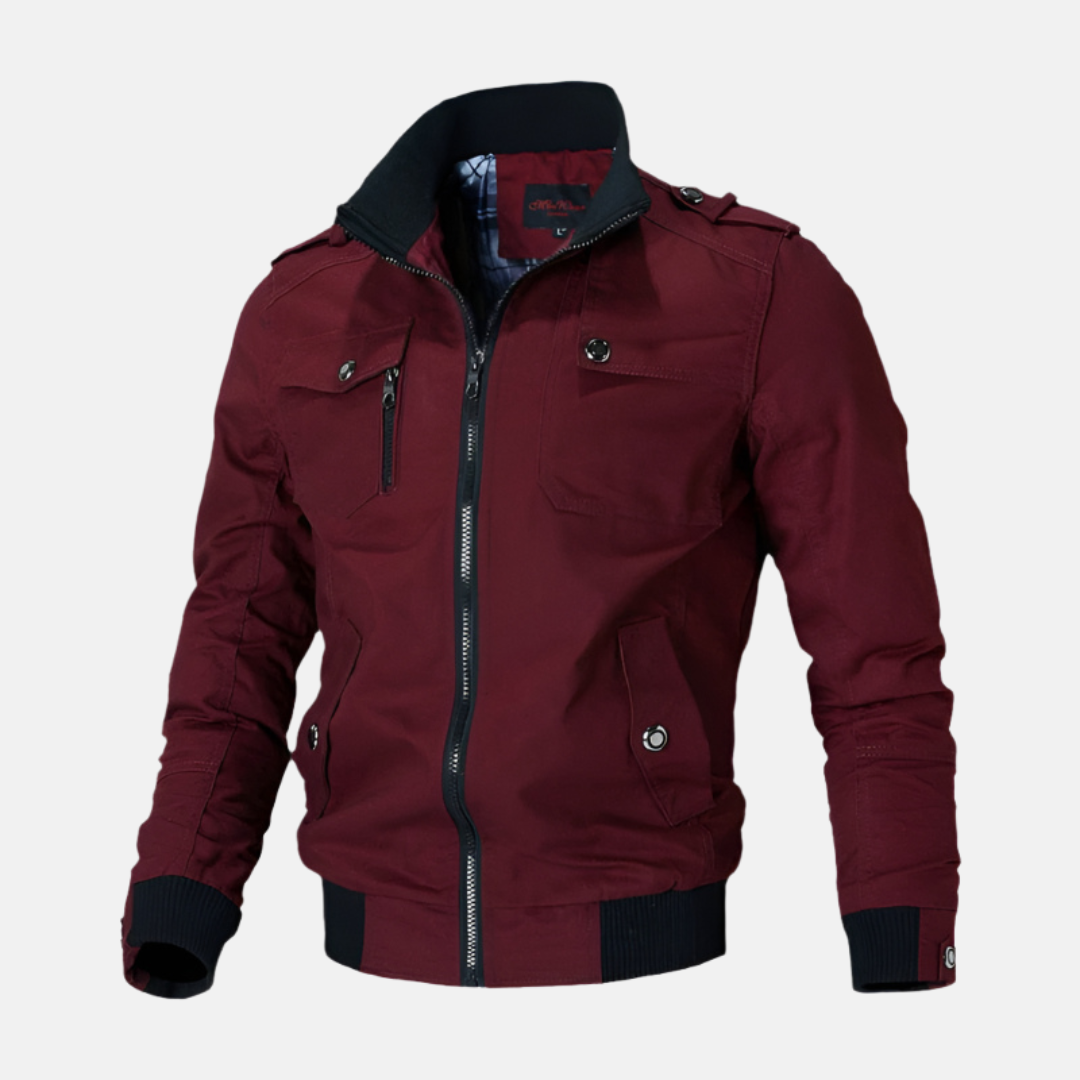 Blouson bomber homme – Coton respirant – Coupe décontractée – Fermeture zippée