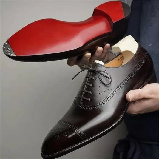 Chaussures Oxford homme – Cuir lisse – Détail brogue – Forme élégante classique