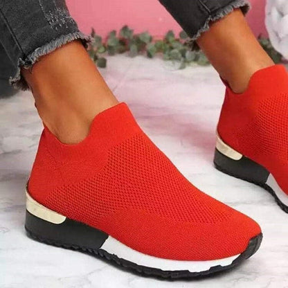 Chaussures Baskets Femme - Tissu Tricoté Respirant - Semelle Confort Légère - Slip-On