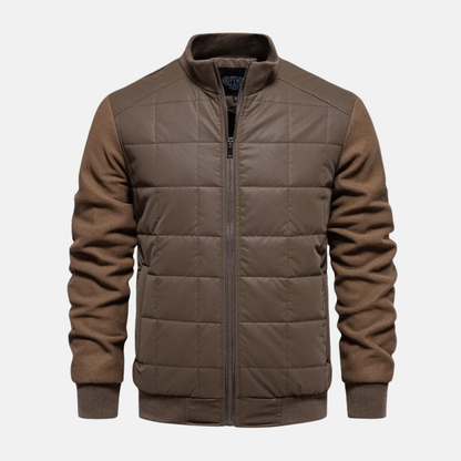 Homme Veste - Tissu Tissé Matelassé - Coupe Slim - Col Montant