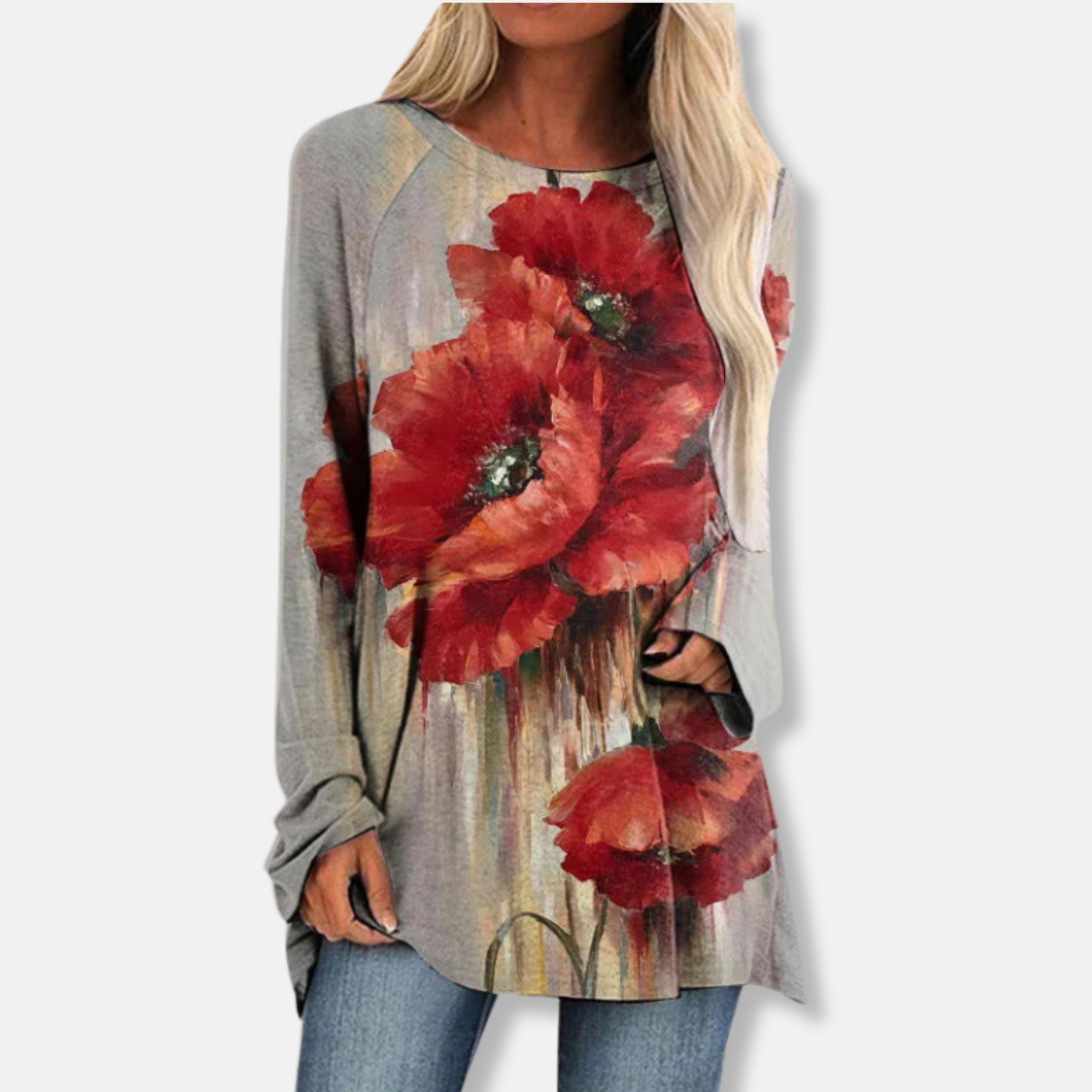 Femme Tunique - Maille Légère - Coupe Décontractée - Manches Raglan Longues