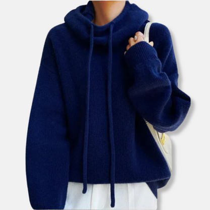 Femme Sweatshirt Tricoté - Maille Douce - Col Bénitier - Manche Longue