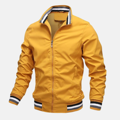 Veste homme – Coupe régulière – Tissu léger respirant – Col montant zippé