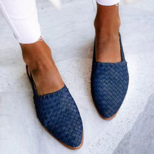 Mocassins femme – Tissage décoratif – Bout rond – Enfilage facile – Style décontracté