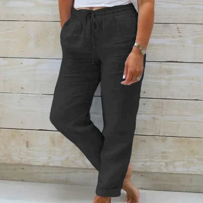 Pantalon Femme - 100% Coton - Taille Élastique - Confortable et Décontracté