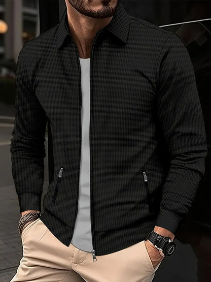 Blouson homme – Coupe slim – Tissu respirant – Fermeture zippée – Style décontracté