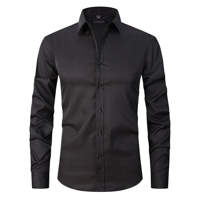 Chemise homme – Coupe slim – Tissu extensible – Sans repassage – Col boutonné