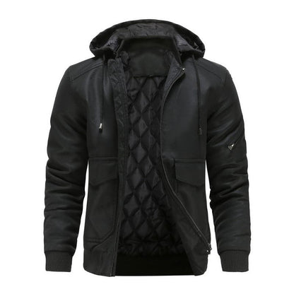 Liam - Veste en cuir classique à capuche