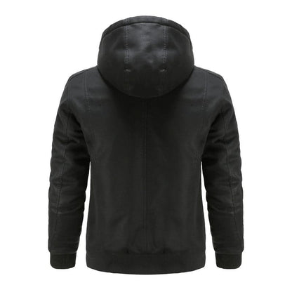 Liam - Veste en cuir classique à capuche