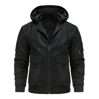 Liam - Veste en cuir classique à capuche