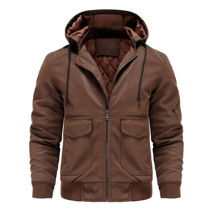 Liam - Veste en cuir classique à capuche