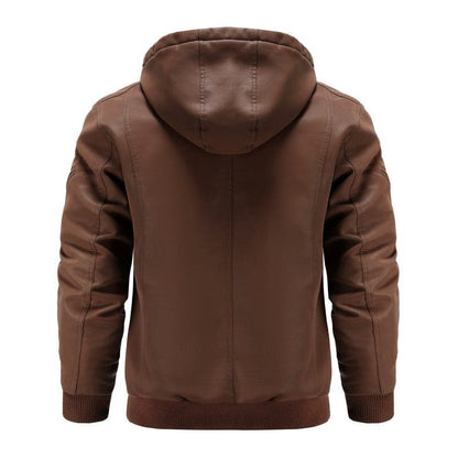 Liam - Veste en cuir classique à capuche
