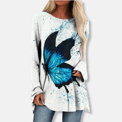 Femme Tunique - Maille Légère - Coupe Décontractée - Manches Raglan Longues