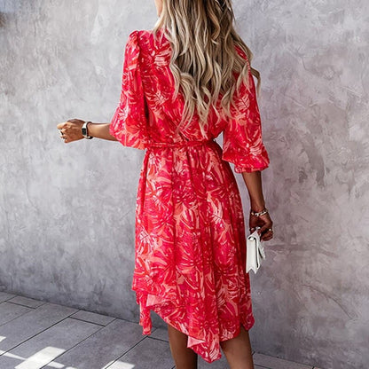 Sumara - Robe midi stylée à manches courtes