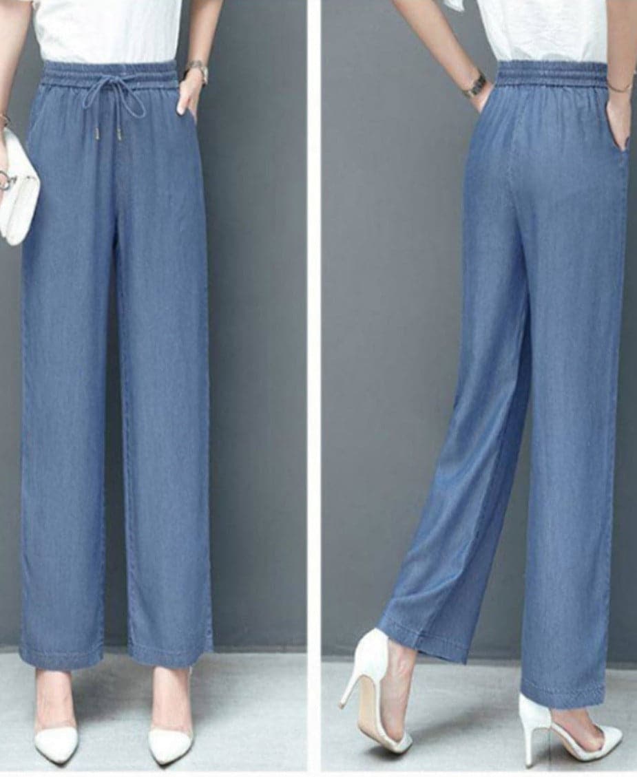 Pantalon Femme - Taille Élastique - Confortable et Fluide - Tissu Léger Chic