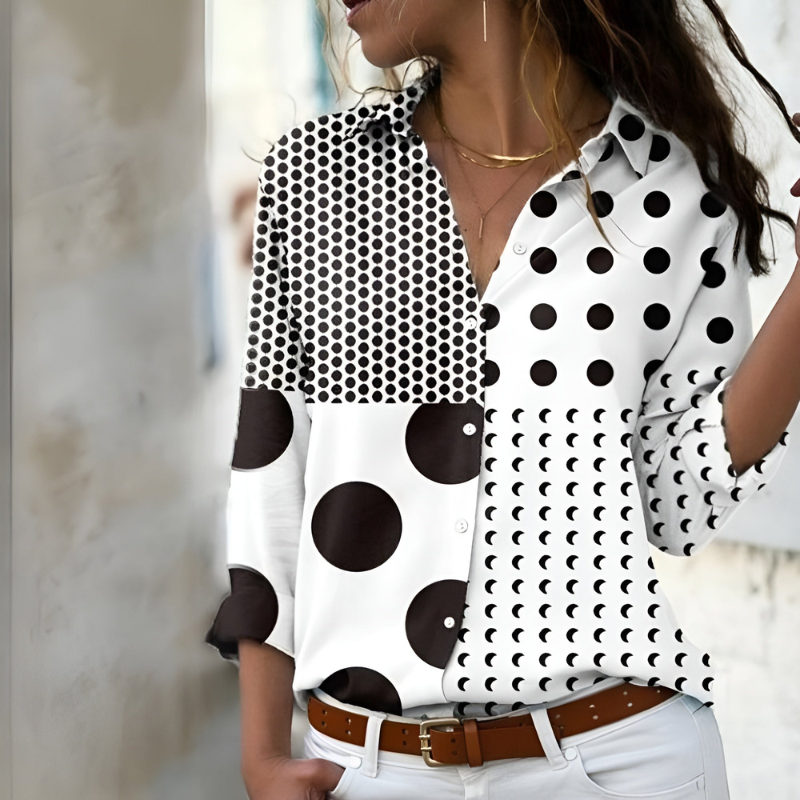 Blouse Femme – Coupe Ample – Tissu Respirant – Imprimé Fleuri – Manches Retroussées
