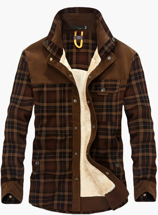Veste-chemise homme – Coupe décontractée – Doublure polaire – Fermeture à pressions