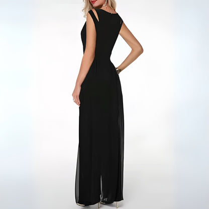 Robe Longue Femme - Élégante Sans Manches - Décolleté Rond - Idéale Soirée & Cérémonie