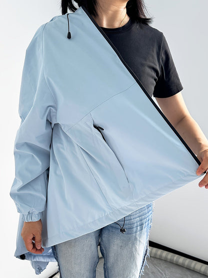 Veste imperméable femme – Coupe décontractée – Capuche ajustable – Fermeture zippée