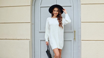 Robe Pull en Tricot Douillet, Chic et Confortable pour Femmes