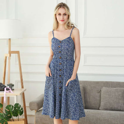 Luna - Robe ample élégante avec bretelles spaghetti