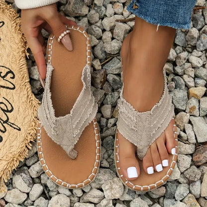 Sandales Femme - Style Tongs - Bride Large Confortable - Semelle Plate Casual