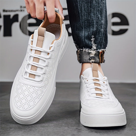 Chaussures Baskets Homme - Cuir Respirant - Semelle Confort Antidérapante - Lacets Ajustables